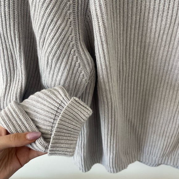 6397 Light Grey Blue Knit Sweater - Picture 3 of 5